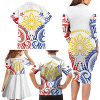 Philippines Family Matching Long Sleeve Bodycon Dress and Hawaiian Shirt Katipunan Andres Bonifacio