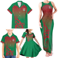 Custom Onehunga High School Family Matching Tank Maxi Dress and Hawaiian Shirt Maori Koru Pattern