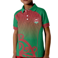 Custom Onehunga High School Kid Polo Shirt Maori Koru Pattern