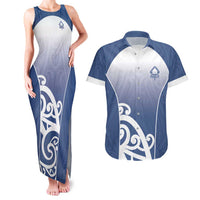 Custom New Zealand Aotea College Couples Matching Tank Maxi Dress and Hawaiian Shirt Maori Koru Pattern