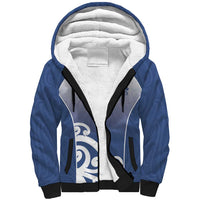 Custom New Zealand Aotea College Sherpa Hoodie Maori Koru Pattern LT05 Unisex Blue - Polynesian Pride
