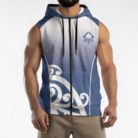 Custom New Zealand Aotea College Sleeveless Zip Hoodie Maori Koru Pattern