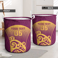 Custom Waiuku College Laundry Basket Maori Koru Pattern