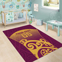 Custom Waiuku College Area Rug Maori Koru Pattern