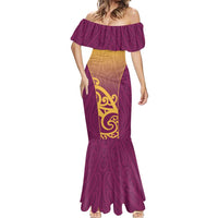 Custom Waiuku College Mermaid Dress Maori Koru Pattern