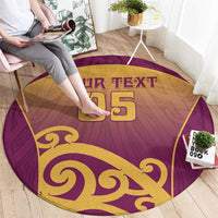 Custom Waiuku College Round Carpet Maori Koru Pattern