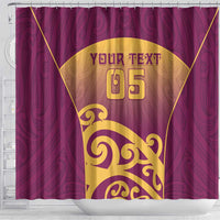 Custom Waiuku College Shower Curtain Maori Koru Pattern