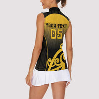 Custom Motueka High School Women Sleeveless Polo Shirt Maori Koru Pattern