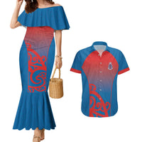 Custom St Joseph's Maori Girls' College Couples Matching Mermaid Dress and Hawaiian Shirt Maori Koru Pattern