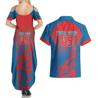 Custom St Joseph's Maori Girls' College Couples Matching Summer Maxi Dress and Hawaiian Shirt Maori Koru Pattern