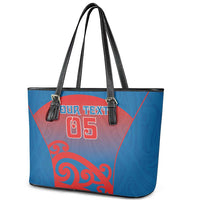 Custom St Joseph's Maori Girls' College Leather Tote Bag Maori Koru Pattern