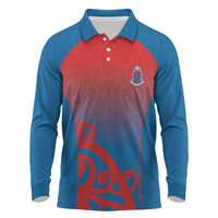 Custom St Joseph's Maori Girls' College Long Sleeve Polo Shirt Maori Koru Pattern