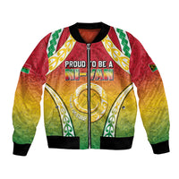 Personalised Vanuatu Bomber Jacket Proud To Be A Ni-Van With Tribal Pattern