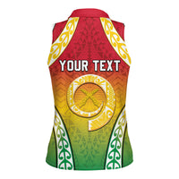 Personalised Vanuatu Women Sleeveless Polo Shirt Proud To Be A Ni-Van With Tribal Pattern LT05 - Polynesian Pride