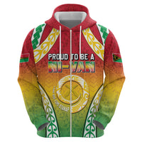 Personalised Vanuatu Zip Hoodie Proud To Be A Ni-Van With Tribal Pattern