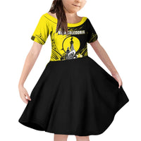 Personalised New Caledonia Day Family Matching Off Shoulder Short Dress and Hawaiian Shirt Kanaky Flag Coat Of Arms Polynesian Pattern