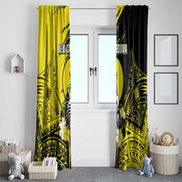 New Caledonia Day Window Curtain Kanaky Flag Coat Of Arms Polynesian Pattern
