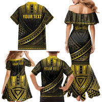 Personalised Polynesia Childhood Cancer Awareness Family Matching Mermaid Dress and Hawaiian Shirt You Are Stronger Than Cancer