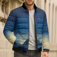 New Zealand Matariki Bomber Puffer Jacket Maori Waka With Silver Fern LT05 - Polynesian Pride