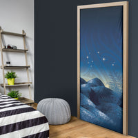 New Zealand Matariki Door Cover Maori Waka With Silver Fern LT05 - Polynesian Pride