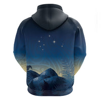 New Zealand Matariki Hoodie Maori Waka With Silver Fern LT05 - Polynesian Pride