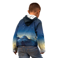 New Zealand Matariki Kid Hoodie Maori Waka With Silver Fern LT05 - Polynesian Pride