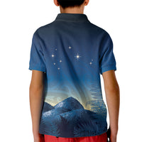 New Zealand Matariki Kid Polo Shirt Maori Waka With Silver Fern LT05 - Polynesian Pride