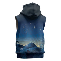 New Zealand Matariki Sleeveless Hoodie Maori Waka With Silver Fern LT05 - Polynesian Pride