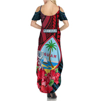 Guam Summer Maxi Dress Latte Stone Mix Bougainvillea Polynesian Pattern LT05 - Polynesian Pride