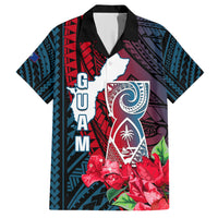 Personalized Guam Hawaiian Shirt Latte Stone Mix Bougainvillea Polynesian Pattern LT05 Blue - Polynesian Pride