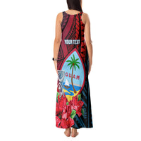 Personalized Guam Tank Maxi Dress Latte Stone Mix Bougainvillea Polynesian Pattern LT05 - Polynesian Pride