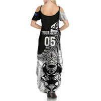 Custom New Zealand Fern Rugby Summer Maxi Dress World Cup 2023 Go Aotearoa Maori Pattern LT05 - Polynesian Pride