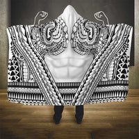 Polynesian Tattoo Inspired Cosplay Costume Hooded Blanket Tribal Warrior White - Polynesian Pride