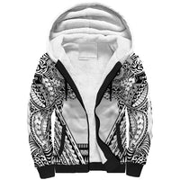 Polynesian Tattoo Inspired Cosplay Costume Sherpa Hoodie Tribal Warrior White - Polynesian Pride