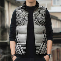 Polynesian Tattoo Inspired Cosplay Costume Sleeveless Puffer Jacket Tribal Warrior White LT05 - Polynesian Pride