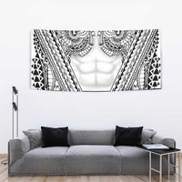 Polynesian Tattoo Inspired Cosplay Costume Tapestry Tribal Warrior White - Polynesian Pride