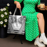 Polynesian Tattoo Inspired Cosplay Costume Tote Bag Tribal Warrior White - Polynesian Pride