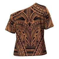 Polynesian Tattoo Inspired Cosplay Costume Cross Shoulder Shirt Tribal Warrior - Polynesian Pride