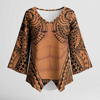 Polynesian Tattoo Inspired Cosplay Costume Kimono Sleeve Blouse Tribal Warrior - Polynesian Pride