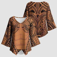 Polynesian Tattoo Inspired Cosplay Costume Kimono Sleeve Blouse Tribal Warrior - Polynesian Pride