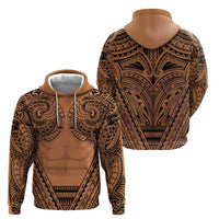 Polynesian Tattoo Inspired Cosplay Costume Zip Hoodie Tribal Warrior - Polynesian Pride
