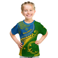Malampa Day Kid T Shirt Sand Drawing Vanuatuan Pattern LT05 Green - Polynesian Pride