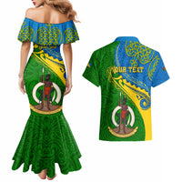 Personalized Malampa Day Couples Matching Mermaid Dress and Hawaiian Shirt Sand Drawing Vanuatuan Pattern LT05 - Polynesian Pride