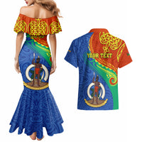 Personalized Tafea Day Couples Matching Mermaid Dress and Hawaiian Shirt Sand Drawing Vanuatuan Pattern LT05 - Polynesian Pride