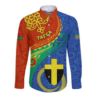 personalized-tafea-day-long-sleeve-button-shirt-sand-drawing-vanuatuan-pattern