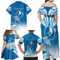 Personalised FSM Yap Constitution Day Family Matching Off Shoulder Maxi Dress and Hawaiian Shirt Polynesian Batoids LT05 - Polynesian Pride