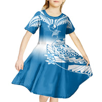 Personalised FSM Yap Constitution Day Kid Short Sleeve Dress Polynesian Batoids LT05 - Polynesian Pride
