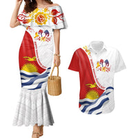 Personalised Kiribati Human Rights Day Couples Matching Mermaid Dress and Hawaiian Shirt Polynesian Style LT05 White - Polynesian Pride