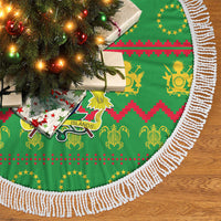 Cook Islands Christmas Tree Skirt Santa Coat Of Arms Meri Kiritimiti LT05 - Polynesian Pride