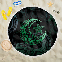 Polynesia Beach Blanket With Islam Crescent And Star LT05 One Size 150cm Green - Wonder Print Shop